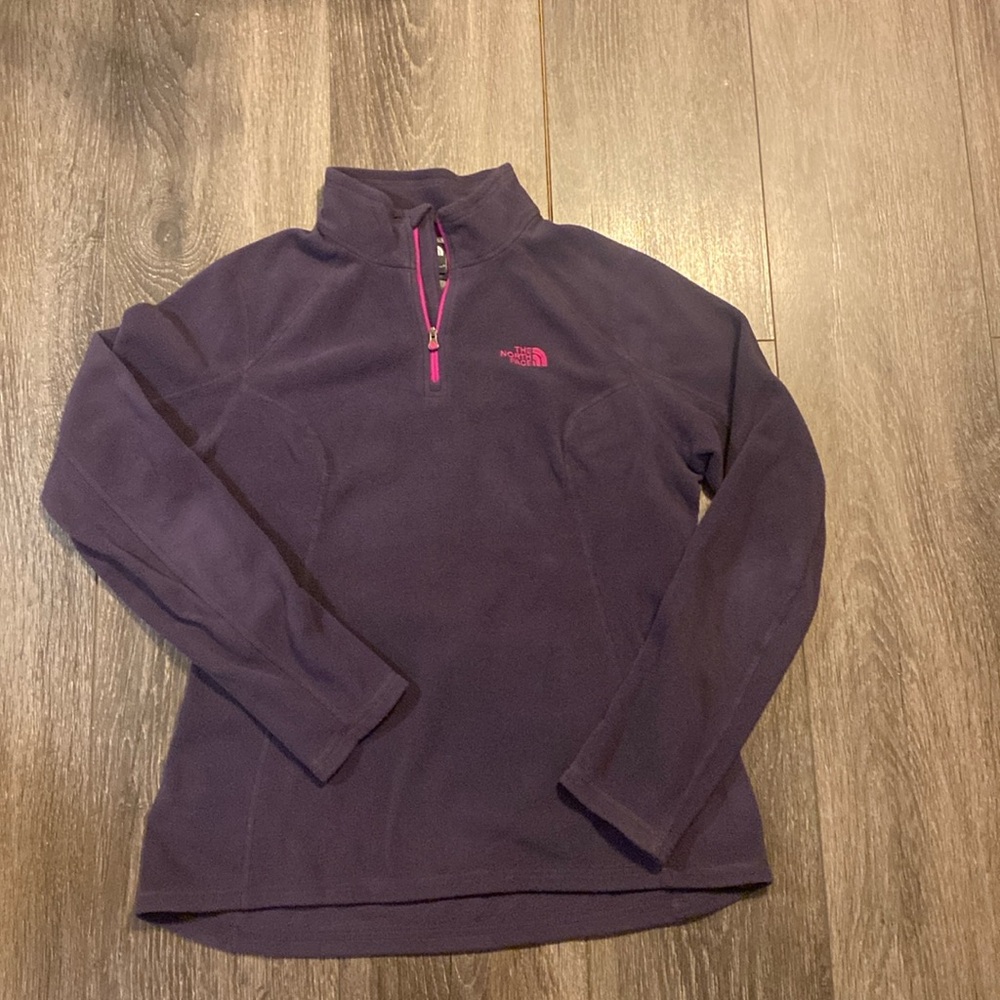 The North Face Pullover 1/4 Zip Fleece Jacket Sweater Purple